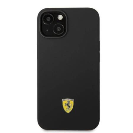 Ferrari Silicone Metal Logo MagSafe - Etui iPhone 14 (czarny)