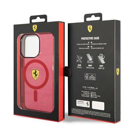 Ferrari Translucent MagSafe - Etui iPhone 14 Pro (Czerwony)