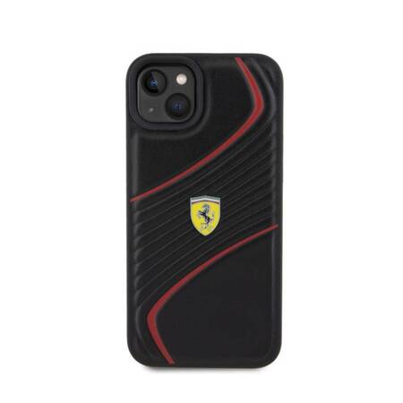 Ferrari Twist Metal Logo - Etui iPhone 15 Plus (czarny)