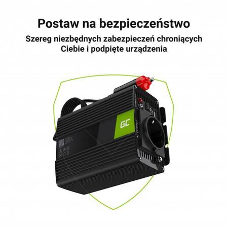 Green Cell - Przetwornica napięcia Inwerter 24V na 230V 150W/300W Czysta sinusoida