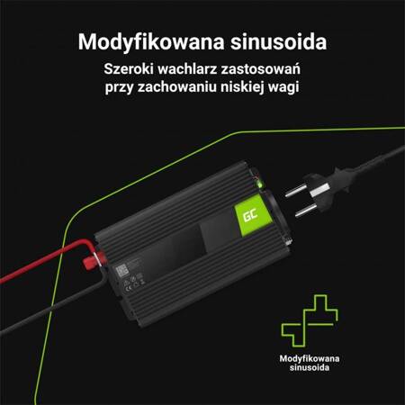 Green Cell - Przetwornica napięcia Inwerter 24V na 230V 500W/1000W Modyfikowana sinusoida