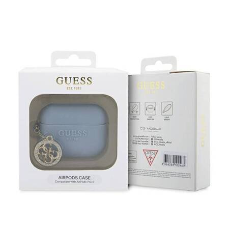 Guess 3D Rubber 4G Diamond Charm - Etui AirPods Pro 2 (Niebieski)