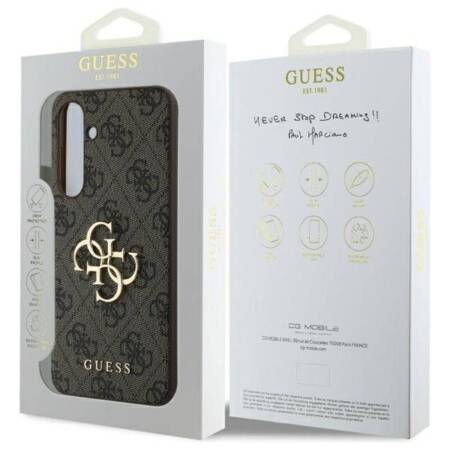 Guess 4G Big Metal Logo - Etui Samsung Galaxy S24 FE (brązowy)