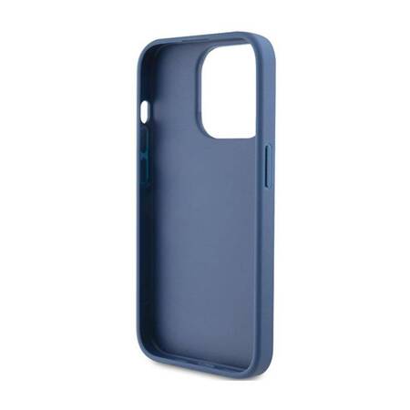 Guess 4G Bottom Stripe Metal Logo Collection - Etui iPhone 15 Pro (niebieski)