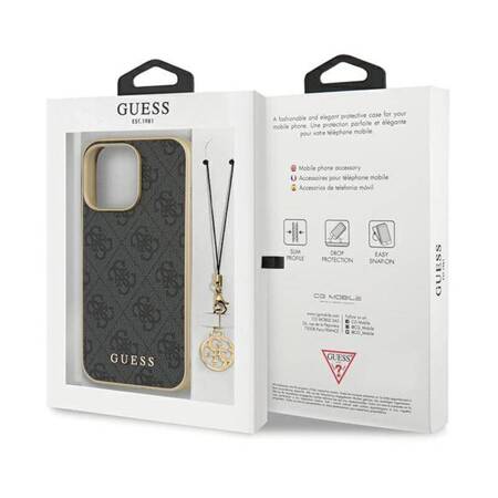 Guess 4G Charms Collection - Etui iPhone 14 Pro Max (szary)