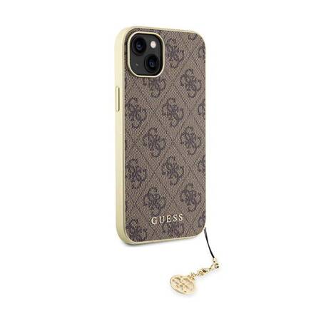 Guess 4G Charms Collection - Etui iPhone 15 Plus (brązowy)