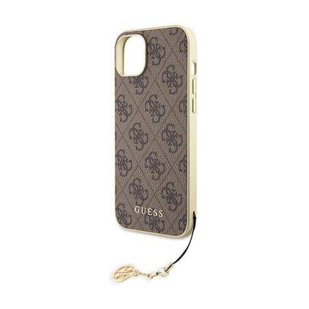 Guess 4G Charms Collection - Etui iPhone 15 Plus (brązowy)