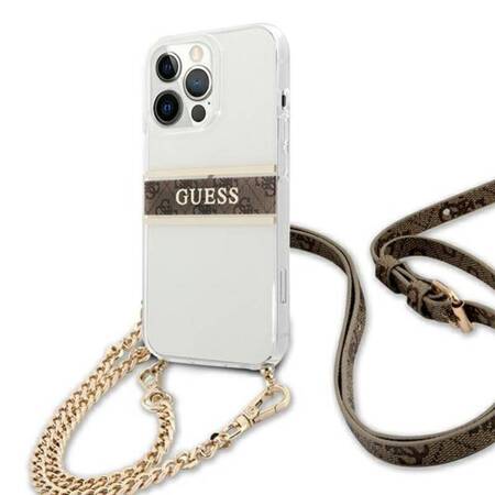 Guess 4G Gold Stripe Crossbody - Etui iPhone 13 Pro Max