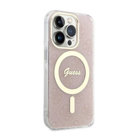 Guess 4G MagSafe - Etui iPhone 14 Pro (Różowy)