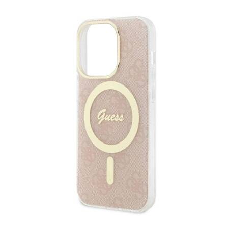 Guess 4G MagSafe - Etui iPhone 14 Pro (Różowy)