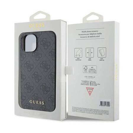 Guess 4G Metal Gold Logo - Etui iPhone 15 Plus (szary)