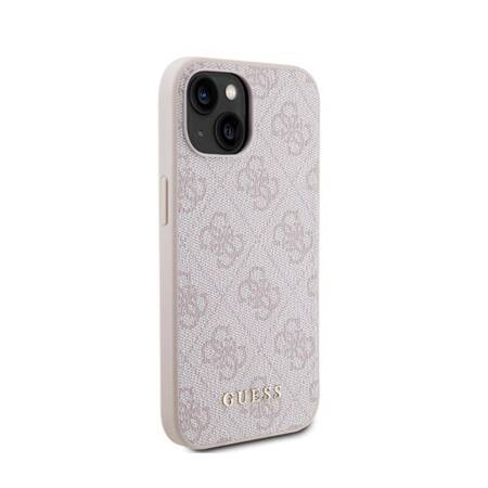 Guess 4G Metal Gold Logo - Etui iPhone 15 (różowy)