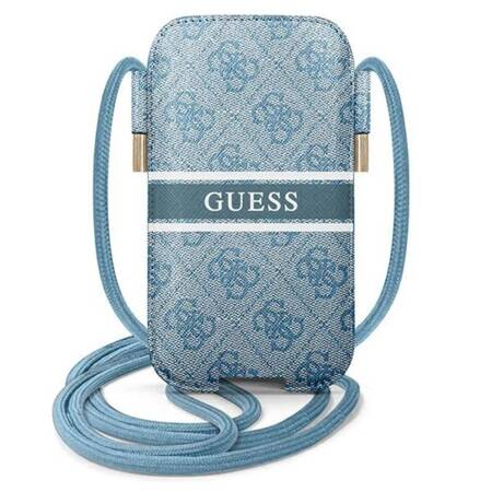 Guess 4G Printed Stripe Pouch - Torebka na telefon S/M max 6.1" (niebieski)