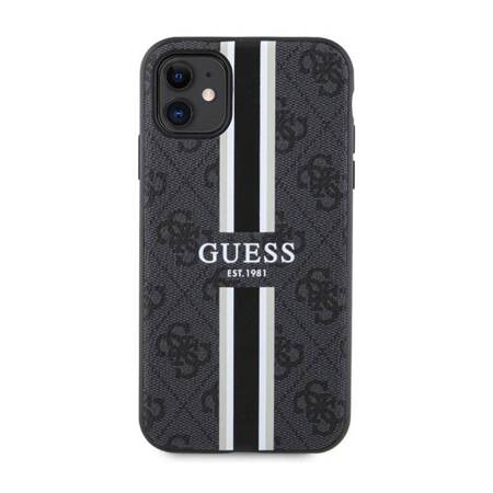 Guess 4G Printed Stripes MagSafe - Etui iPhone 11 (Czarny)