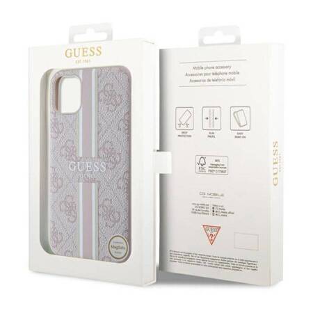 Guess 4G Printed Stripes MagSafe - Etui iPhone 11 (Różowy)