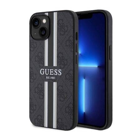 Guess 4G Printed Stripes MagSafe - Etui iPhone 14 (Czarny)