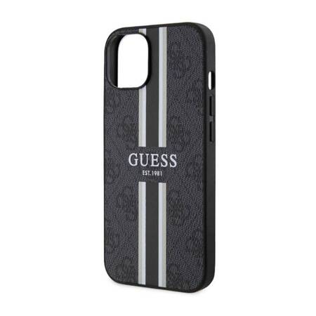 Guess 4G Printed Stripes MagSafe - Etui iPhone 14 (Czarny)