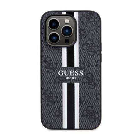 Guess 4G Printed Stripes MagSafe - Etui iPhone 14 Pro Max (Czarny)