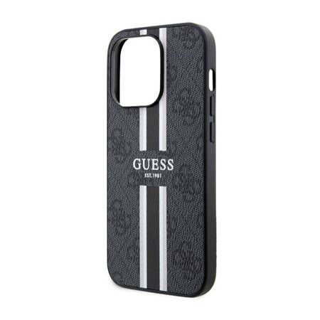 Guess 4G Printed Stripes MagSafe - Etui iPhone 14 Pro Max (Czarny)