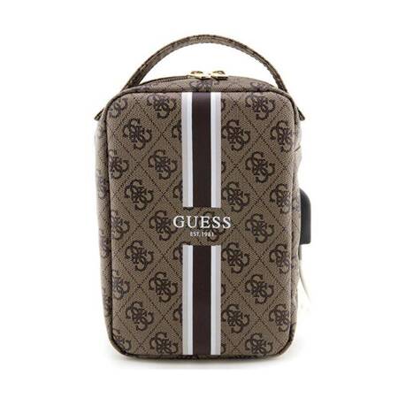 Guess 4G Printed Stripes Travel Universal Bag - Organizer na akcesoria (Brązowy)