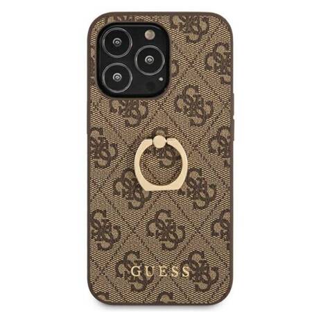 Guess 4G Ring Case - Etui iPhone 13 Pro (brązowy)