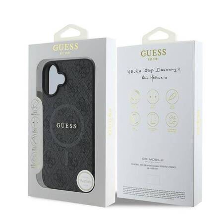 Guess 4G Ring Classic Logo MagSafe - Etui iPhone 16 Plus (czarny)