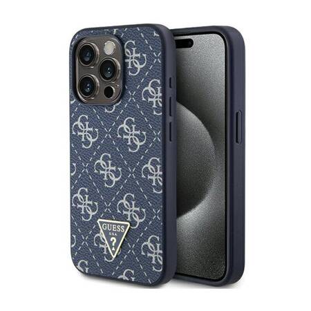 Guess 4G Triangle Metal Logo - Etui iPhone 15 Pro Max (niebieski)