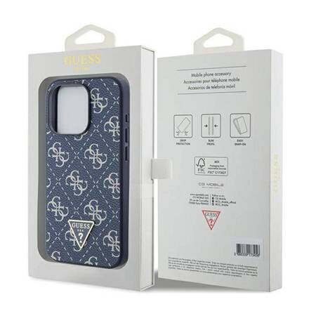 Guess 4G Triangle Metal Logo - Etui iPhone 15 Pro Max (niebieski)