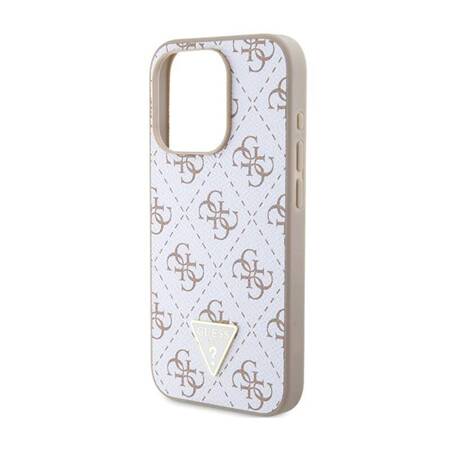 Guess 4G Triangle Metal Logo - Etui iPhone 15 Pro (biały)