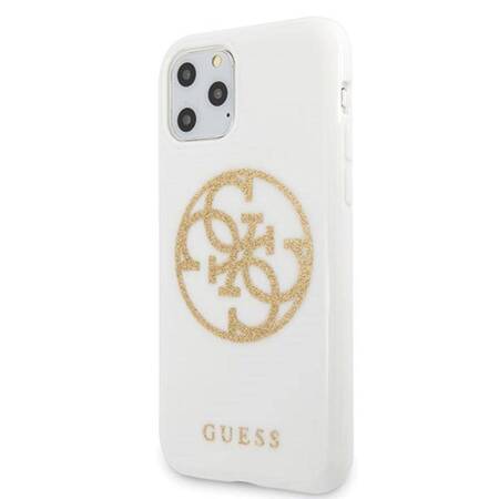 Guess Circle Glitter 4G - Etui iPhone 11 Pro Max (biały)