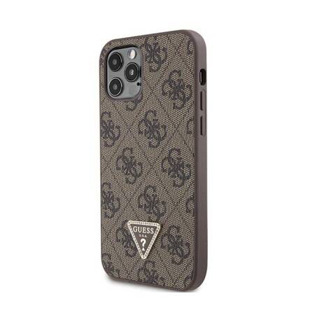 Guess Crossbody 4G Metal Logo - Etui iPhone 12 / iPhone 12 Pro (brązowy)