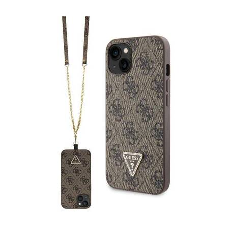 Guess Crossbody 4G Metal Logo - Etui iPhone 13 (brązowy)