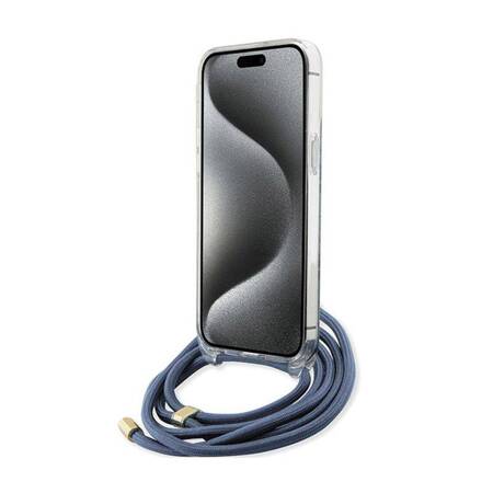 Guess Crossbody Cord 4G Print - Etui iPhone 15 Pro Max (niebieski)