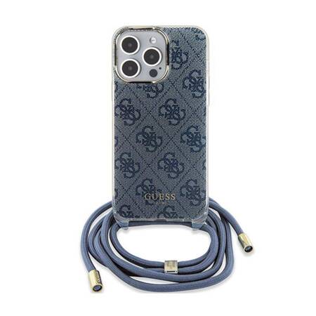 Guess Crossbody Cord 4G Print - Etui iPhone 15 Pro (niebieski)