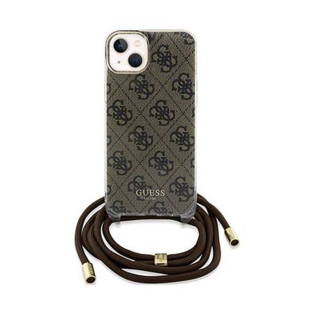 Guess Crossbody Cord 4G Print - Etui iPhone 15 (brązowy)