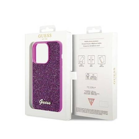 Guess Disco Metal Script - Etui iPhone 14 Pro Max (fuksja)