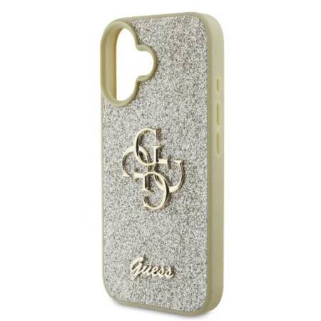 Guess Fixed Glitter Big 4G - Etui iPhone 16 Plus (złoty)