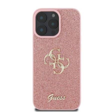 Guess Fixed Glitter Big 4G - Etui iPhone 16 Pro Max (różówy)