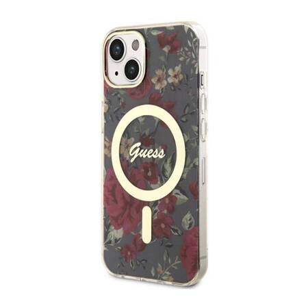 Guess Flower MagSafe - Etui iPhone 14 Plus (Zielony)