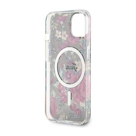 Guess Flower MagSafe - Etui iPhone 14 Plus (Zielony)