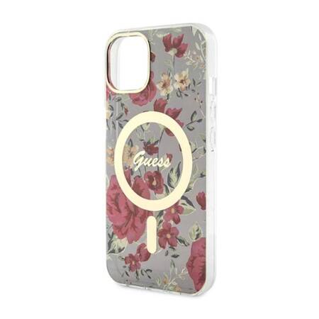 Guess Flower MagSafe - Etui iPhone 14 (Zielony)