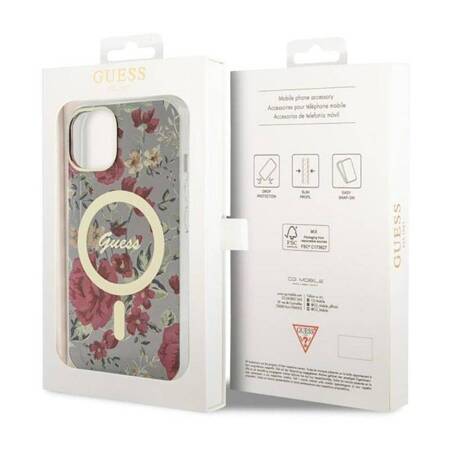 Guess Flower MagSafe - Etui iPhone 14 (Zielony)