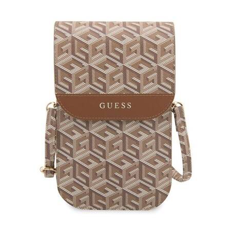 Guess GCube Stripe Phone Bag - Torba z przegrodą na smartfona (brązowy)