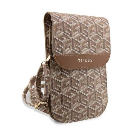 Guess GCube Stripe Phone Bag - Torba z przegrodą na smartfona (brązowy)