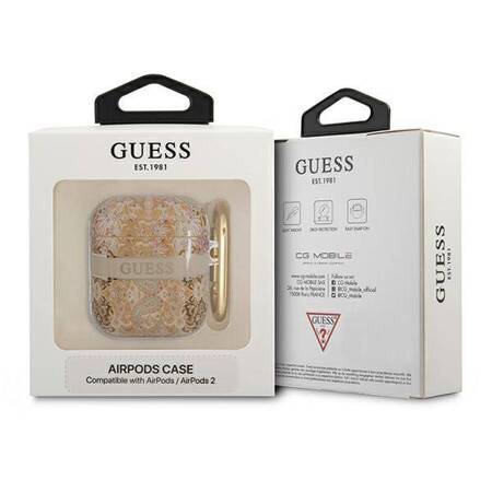 Guess  GUA2HHFLD AirPods cover złoty/gold Paisley Strap Collection