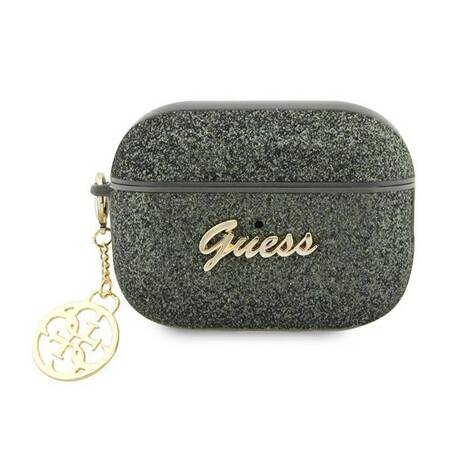 Guess GUAP2GLGSHA AirPods Pro 2 cover zielony/kaki Glitter Flake 4G Charm