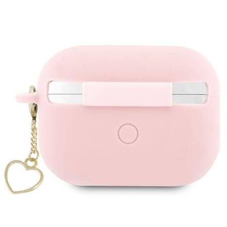 Guess GUAP2LSCHSP AirPods Pro 2 cover różowy/pink Silicone Charm Heart Collection