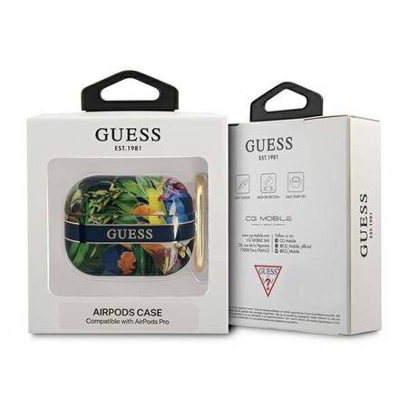 Guess GUAPHHFLB AirPods Pro cover niebieski/blue Flower Strap Collection