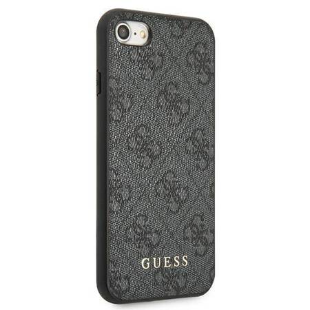 Guess GUHCI8G4GFGR iPhone SE 2022 / 2020 / 7 / 8  szary/grey hard case 4G Metal Gold Logo