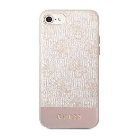 Guess GUHCI8G4GLPI iPhone 7/8/SE 2020/ 2022 różowy/pink hard case 4G Stripe Collection